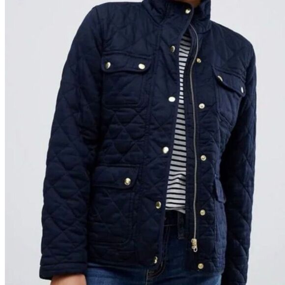 J. CREW MERCANTILE | Navy Blue Gold Field Jacket Quilted Pockets | Size XXL - Picture 2 of 12